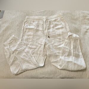 Athleta White Linen Joggers